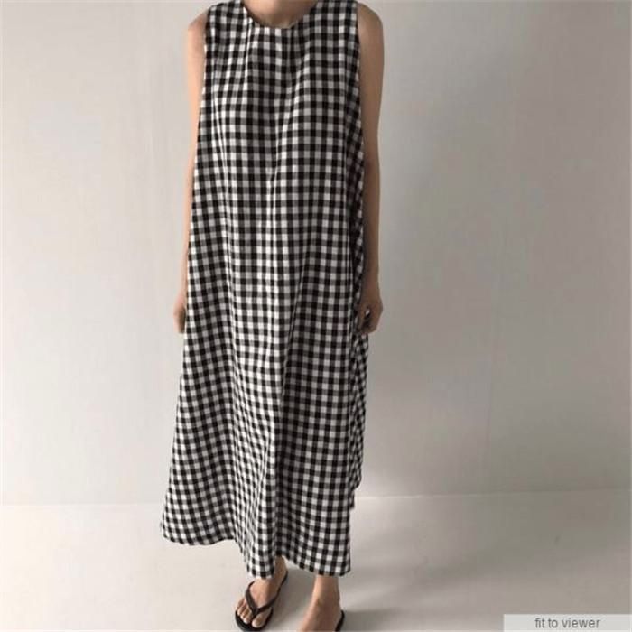 ワンピース チェック柄 未使用 ロングワンピース ギンガム