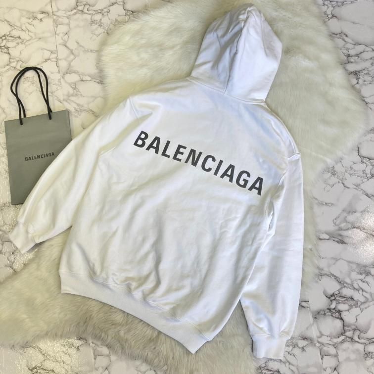 BALENCIAGA バレンシアガ バックロゴ プリント フーディー BALENCIAGA バレンシアガ バックロゴ プリント フーディー