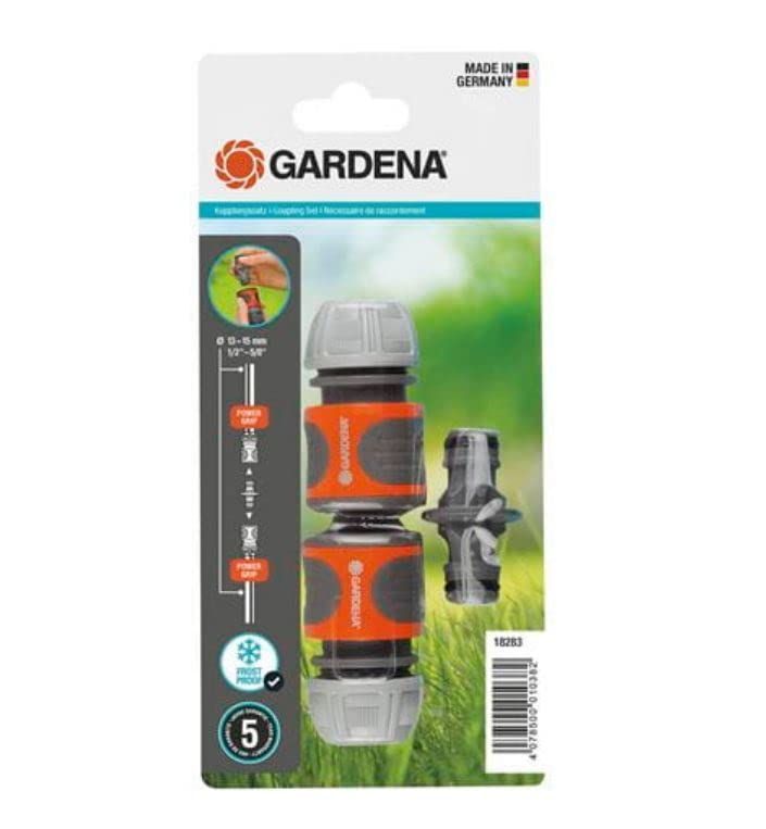 【数量限定】GARDENA(ガルデナ)ホース延長ジョイントセット(ホースコネクター2個付) 13mm(1/2)~15mm(5/8) 18283-20