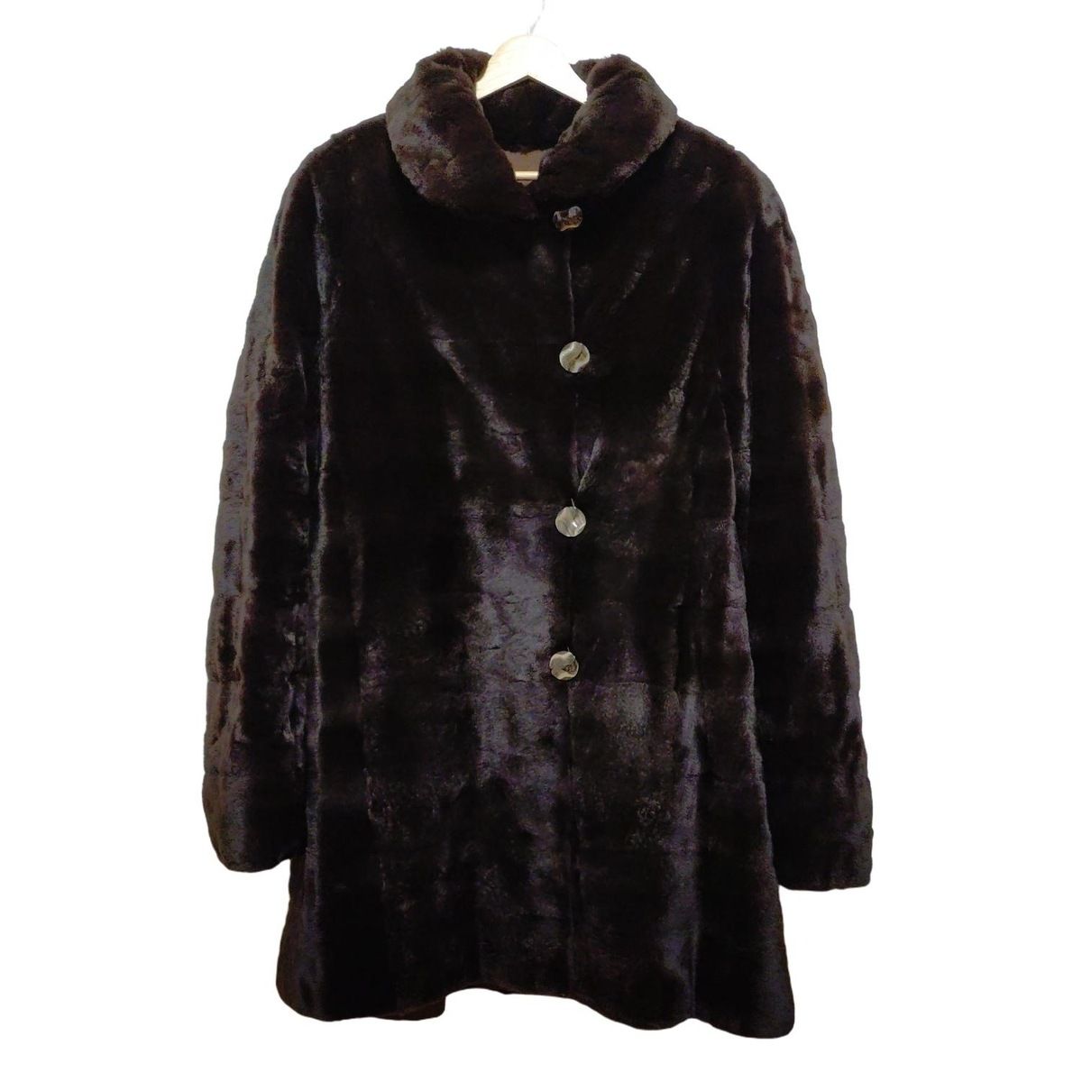 Moon Bat Fur ムーンバットファー コート サイズF レディース - ダークブラウン 長袖|シルク|ファー|fond|リバーシブル|秋|冬