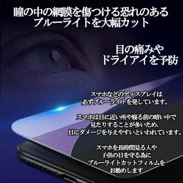 iPhone13ProMax ブルーライトカット ガラスフィルム F 2枚 保護