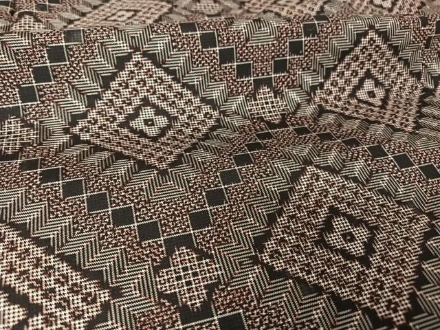 平和屋着物○本場村山大島紬 アンサンブル 菱文 反端付き 正絹 逸品 未