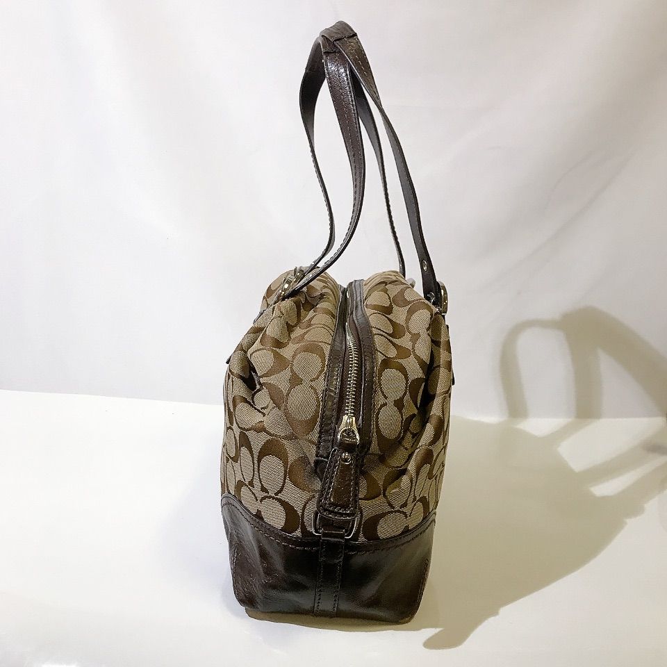 COACH コーチ ミニボストンバッグ シグネチャー COACH コーチ ミニボストンバッグ シグネチャー ブラウン