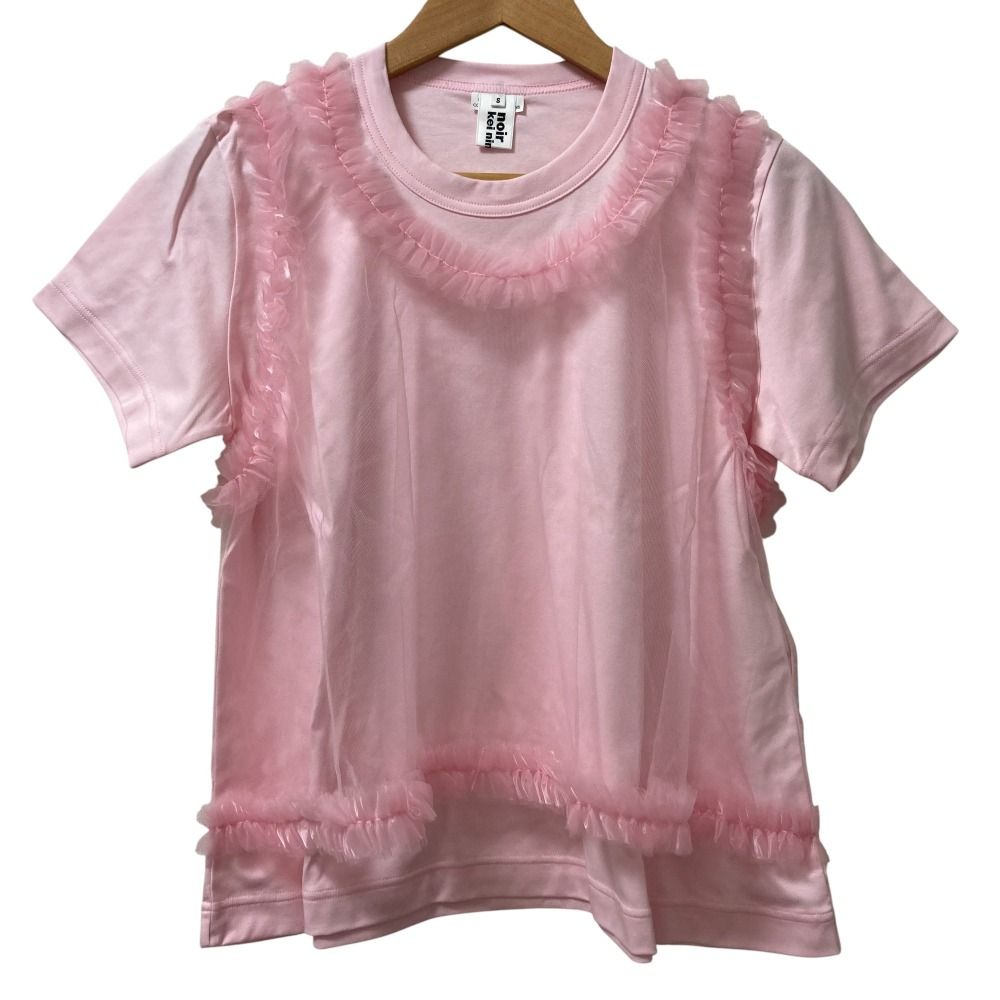 21SS noir kei ninomiya ノワール ケイニノミヤ チュール フリル 半袖 Tシャツ 3G-T003 サイズS ピンク レディース 古着