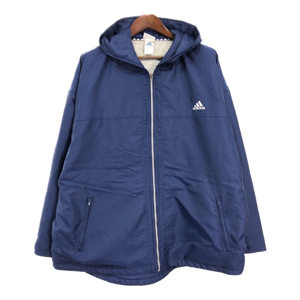 adidas アディダス ウィンドブレーカージャケット スポーツ ネイビー メンズ XL 古着 U3142