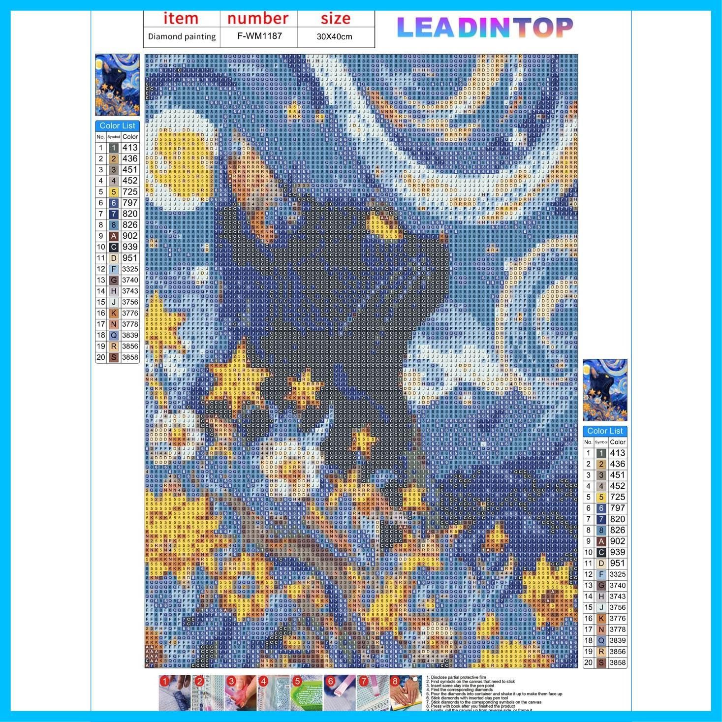 数量限定】LEADINTOP ダイヤモンドアート スクエアビーズ 猫 30x40cm ダイヤモンドペインティング 四角いビーズ スクエア アートセット  ビーズアート モザイクアート 人気 子供 大人 初心者 装飾 DIY 手芸 キット (10) - メルカリ