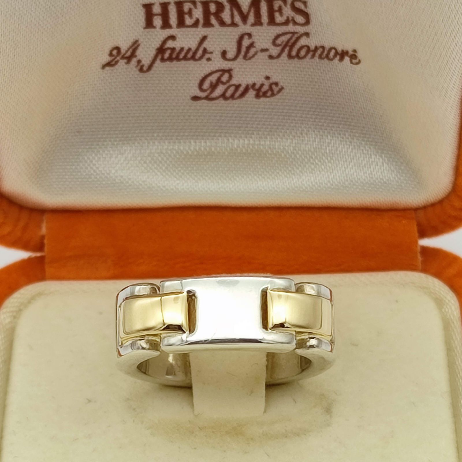 超美品】HERMES エルメス ヘラクレスルナパーク ヴィンテージリング コンビ シルバー925ｘK18 - メルカリ