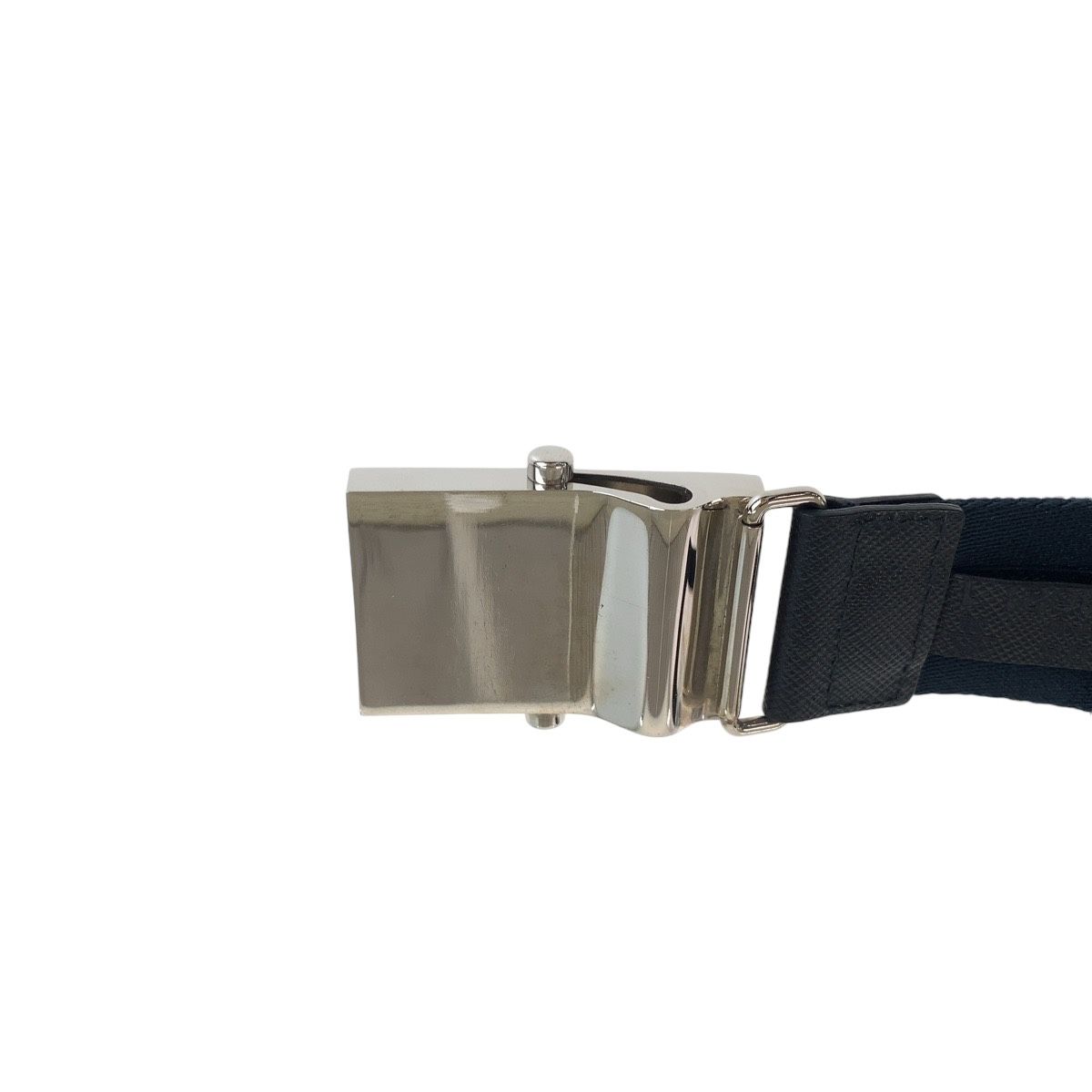 美品 PRADA プラダ ネイビー シルバー金具 キャンバス/レザー ベルト