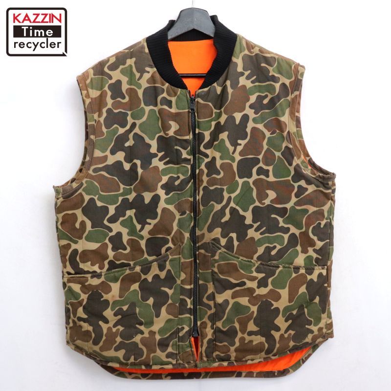 ハンティング ダックハンターカモ 迷彩 ベスト メンズXL相当 70s