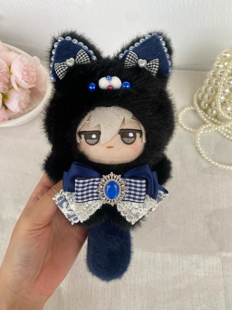 猫耳フード付き着せ替え服 ちびぐるみ 10~12cm コラージュ猫