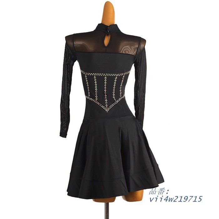 ラテンドレス 長袖 ラテンダンス ダンス衣装 演技服 ワンピース 2L ステージ衣装 L S 練習着 ワルツ 演出着 チャチャチャ M 演出用 ブラック ラテン vii4w219715 LLC-HASEGAWATOSO_COM