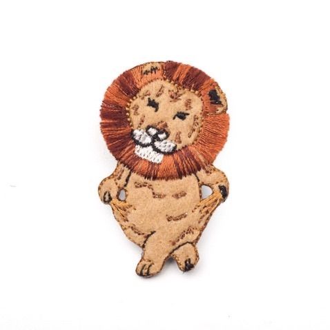 刺繍ブローチ 　ライオン　うさぎ　ワッペン　個性的　可愛い　アニマル　ユニーク