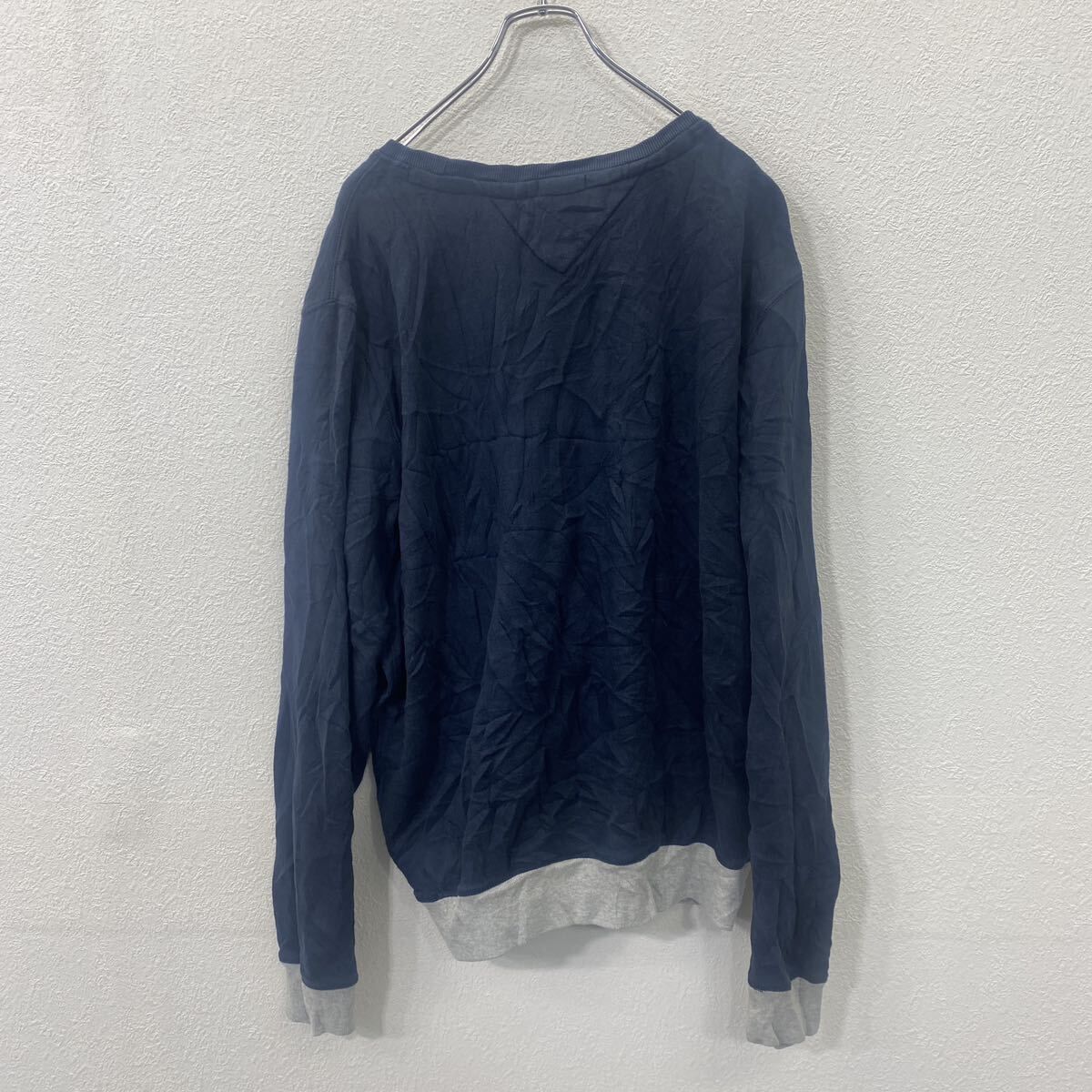 HILFIGER DENIM ロゴ スウェット プリント スウェット XL サイズ トミーヒルフィガー ネイビー 古着卸 アメリカ仕入 t2406-3056