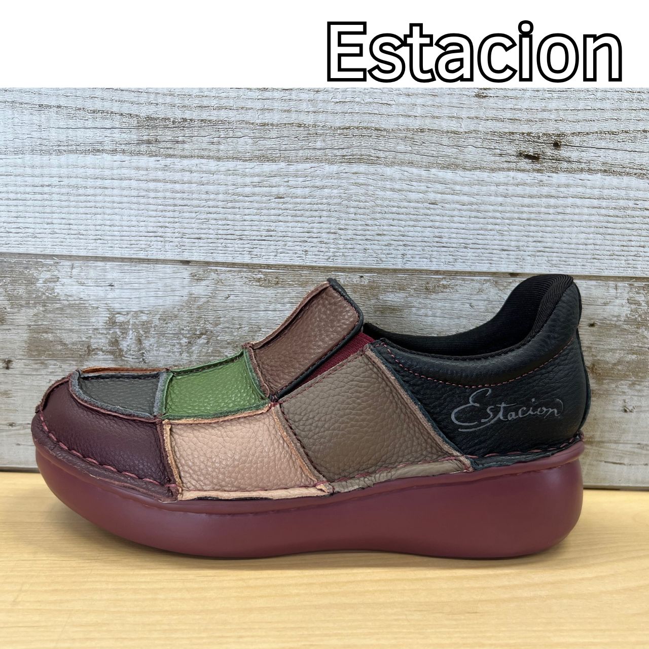 2025 秋冬 Estacion エスタシオン レザーパッチワークスリッポン M