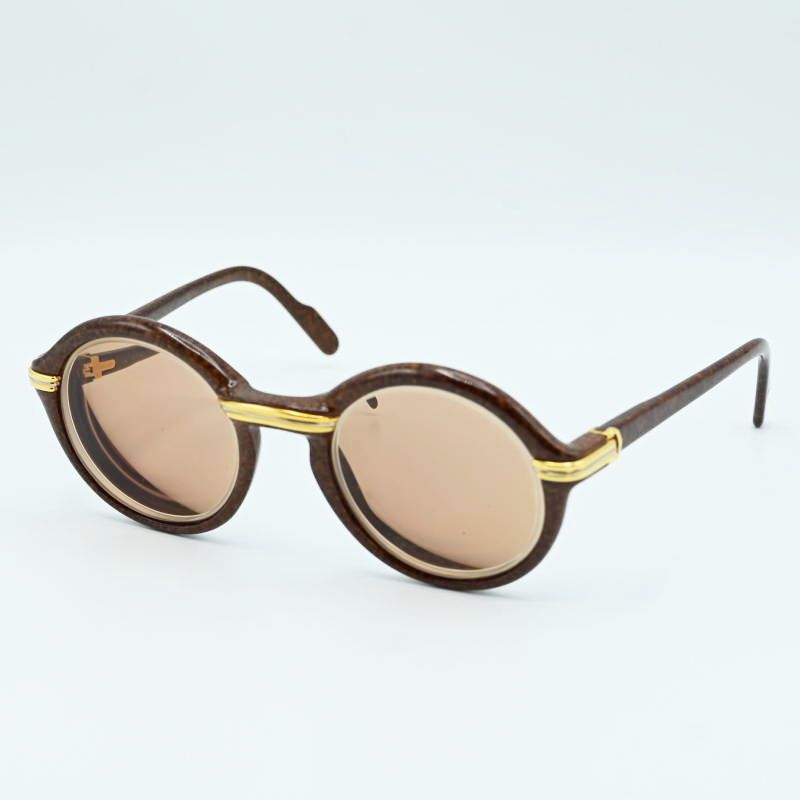 Cartier カルティエ トリニティ ウッド調 セルフレーム サングラス  