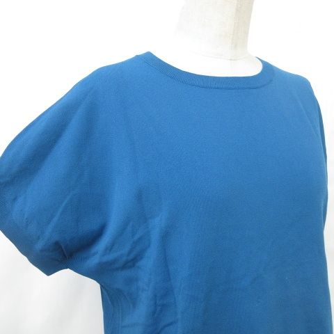 23区　MY STANDARD 半袖ニット 38 23区 オンワード樫山 MY STANDARD ニット 半袖 丸首 青 ブルー