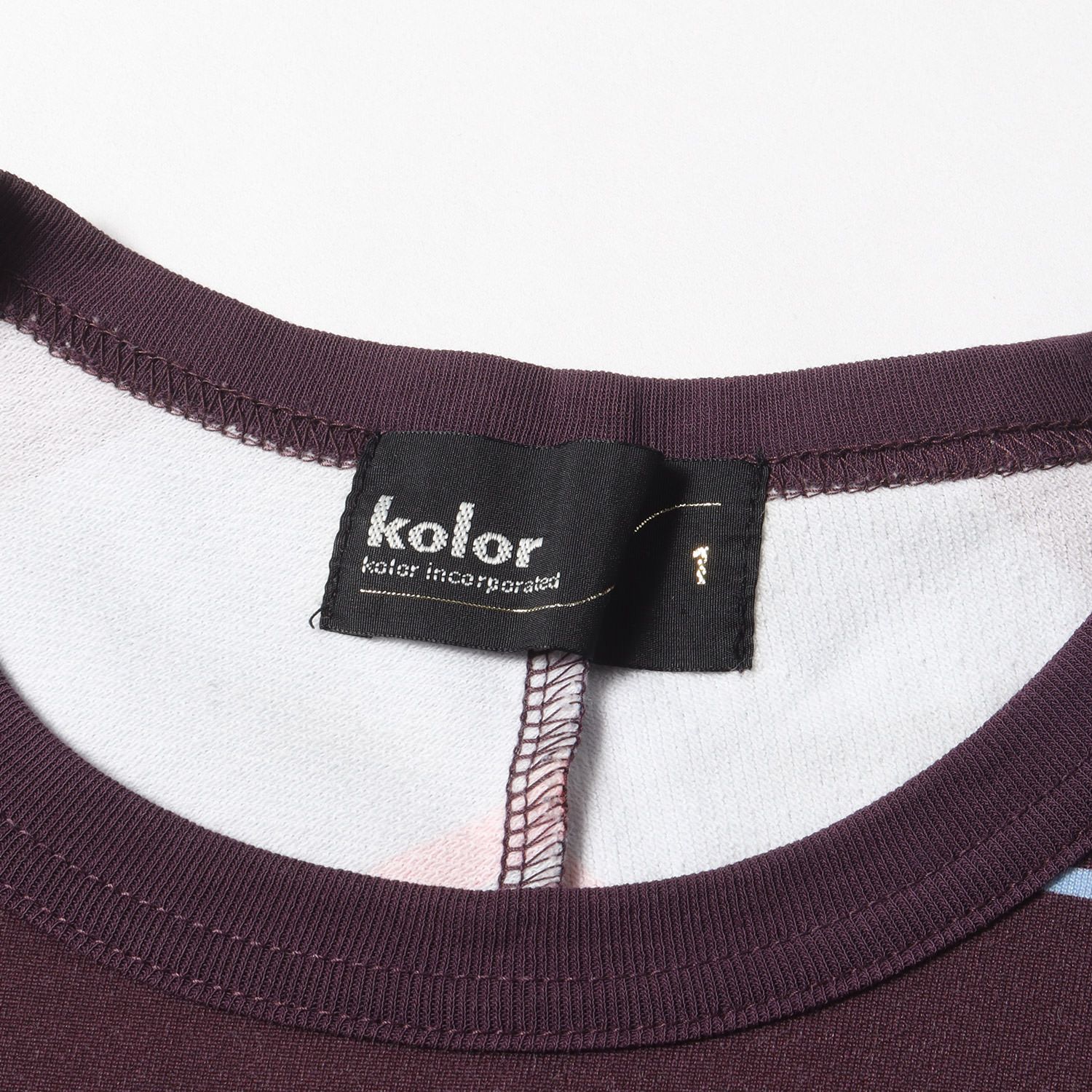 kolor カラー Tシャツ サイズ:1 マルチボーダー 変型 切替 ポリ 