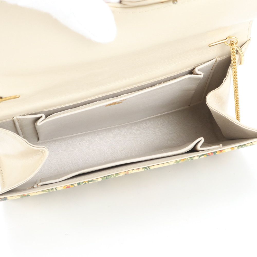 美品 ヴィンテージ オールド グッチ フローラ 花 レザー 2WAY ゴールド  