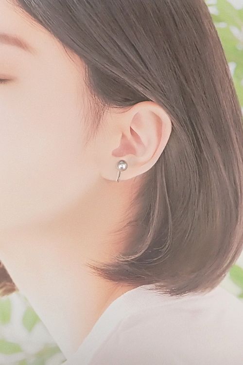 タサキ 田崎真珠 アコヤ真珠 イヤリング K14ホワイトゴールド TASAKI  