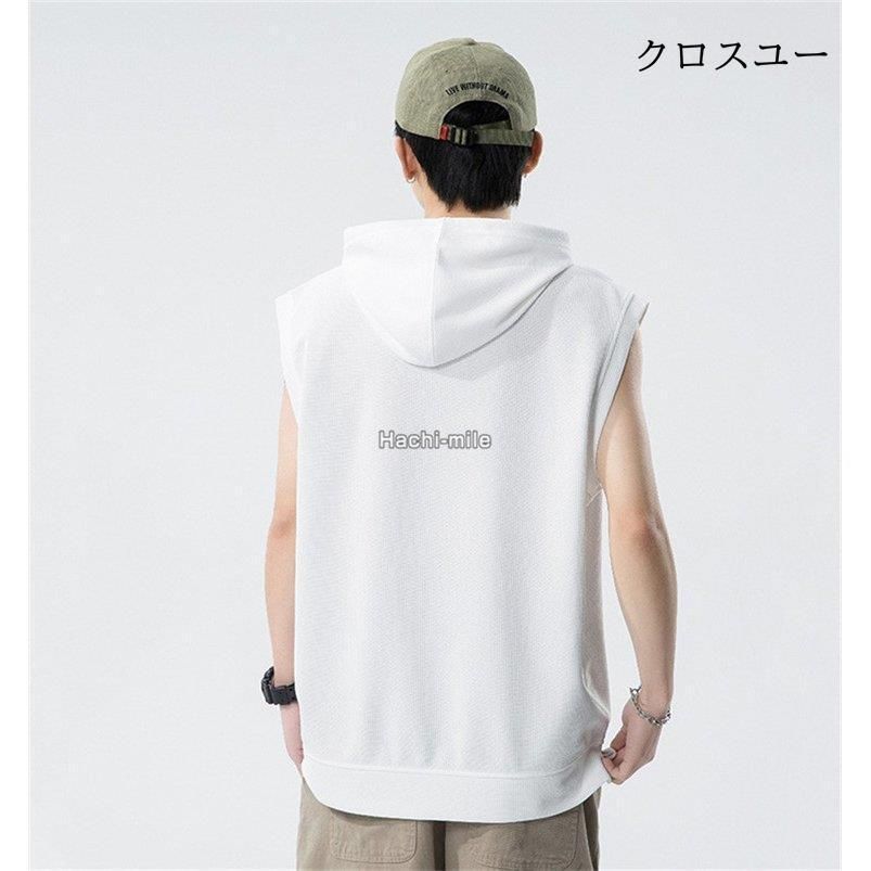 BEEDEN ノースリーブパーカー ノースリーブ パーカー メンズ プルオーバーパーカー 夏 無袖