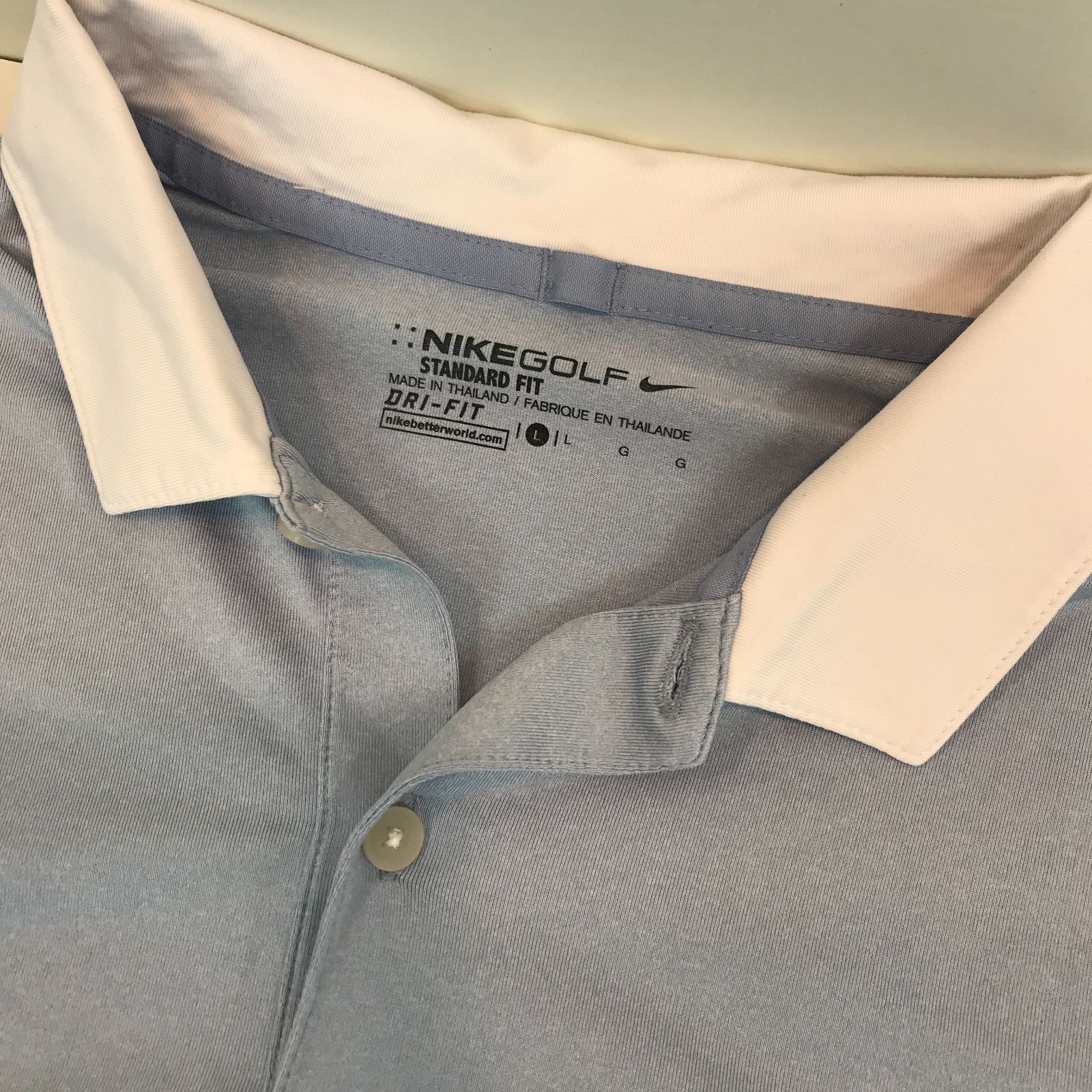 八戸第2-58-27】NIKE GOLF ドライフィット ポロシャツ 水色