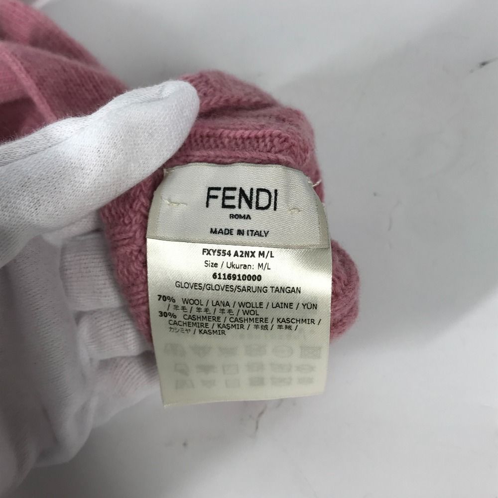 FENDI フェンディ 手袋 ズッカ ワッペン FXY554 ウール/カシミヤ ...