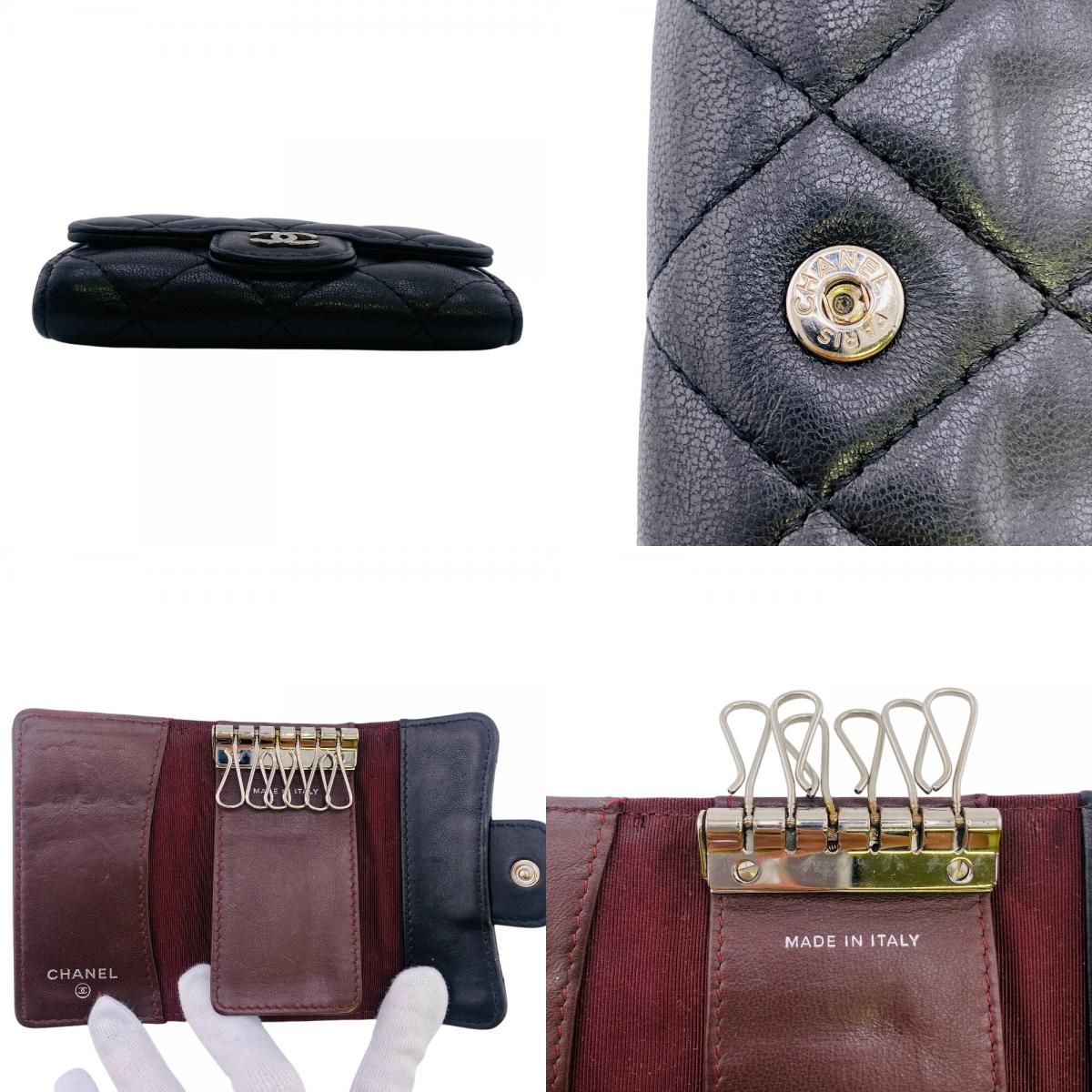 ⭐️シャネル⭐️CHANEL⭐️キーケース⭐️6連⭐️ラムスキン⭐️マトラッセ⭐️財布⭐️美品⭐️ 5％OFF フォロワークーポン！！】CHANEL シャネル ラムスキン 6