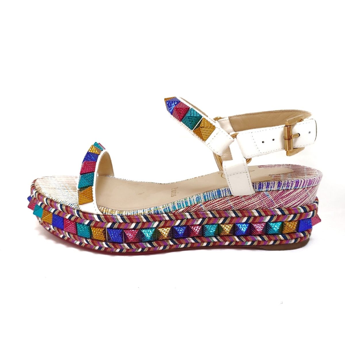 CHRISTIAN LOUBOUTIN クリスチャンルブタン サンダル レディース - ユニコーン スタッズ|1181057|PYRACLOU|アウトソール張替済 レザー