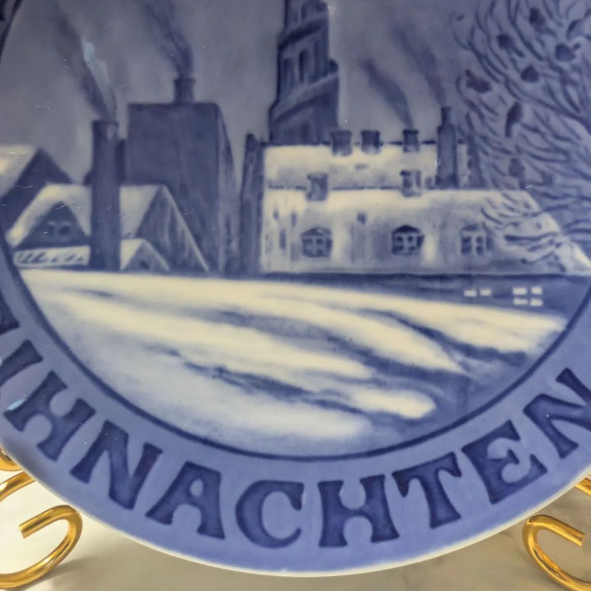 ドイツ語 ロイヤルコペンハーゲン イヤープレート 1917年 廃盤 アンティーク ドイツ語 ロイヤルコペンハーゲン イヤープレート 1917年