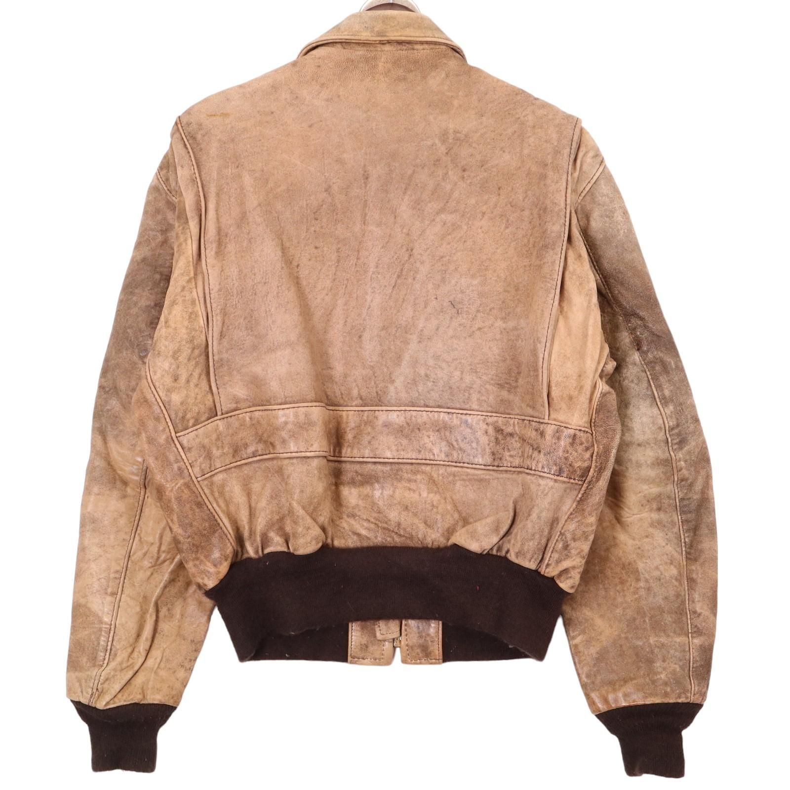 80's Schott レザージャケット ブラウン 44 USA製 80年代 USA製 Schott ショット レザージャケット ブラウン (メンズ 44