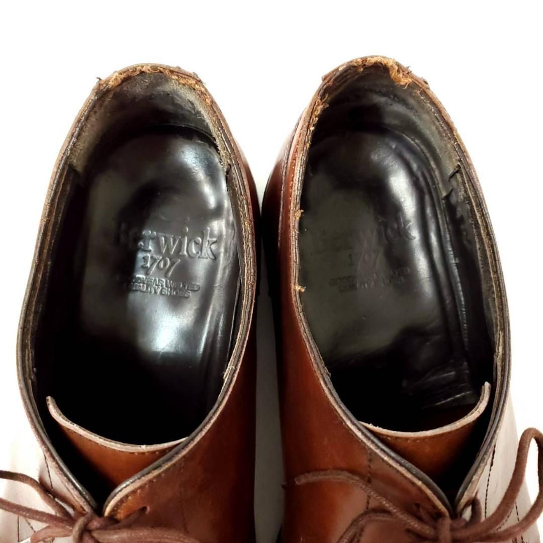 バーウィック Uチップ ダイナイトソール 本革 レザー UK8.5 ブラウン