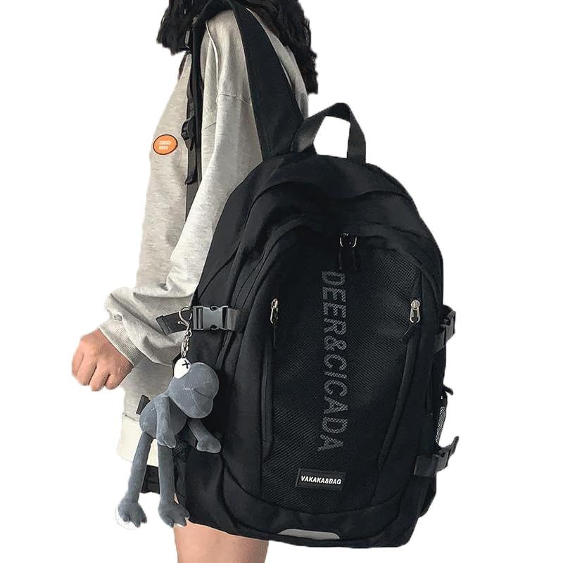 文房具・事務用品 新品 ZESU 韓国リュック レディース 大容量 リュックサック 女の子 通勤 通学 高校生 学生 男女兼用 バックパック バッグ 人気 通勤 旅行 アウトドア スクール おしゃれ かわいい 女子 メンズ リュック 黑 カジュアルバッグ