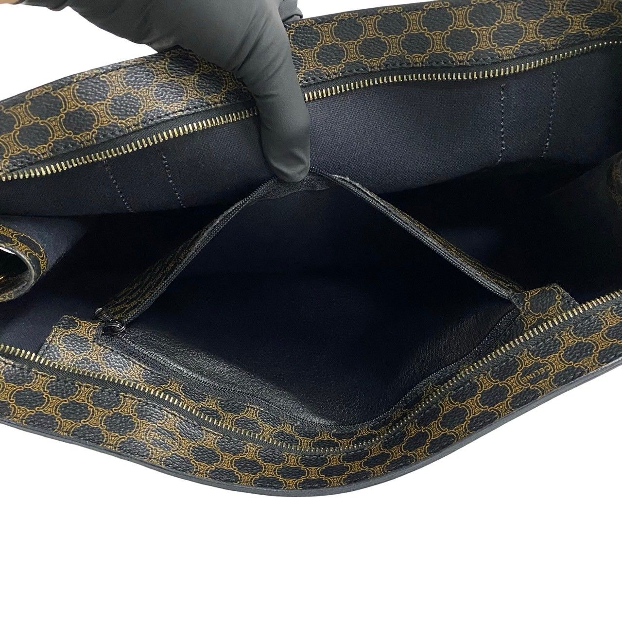 極 美品 CELINE セリーヌ マカダム ブラゾン 柄 トリオンフ ロゴ