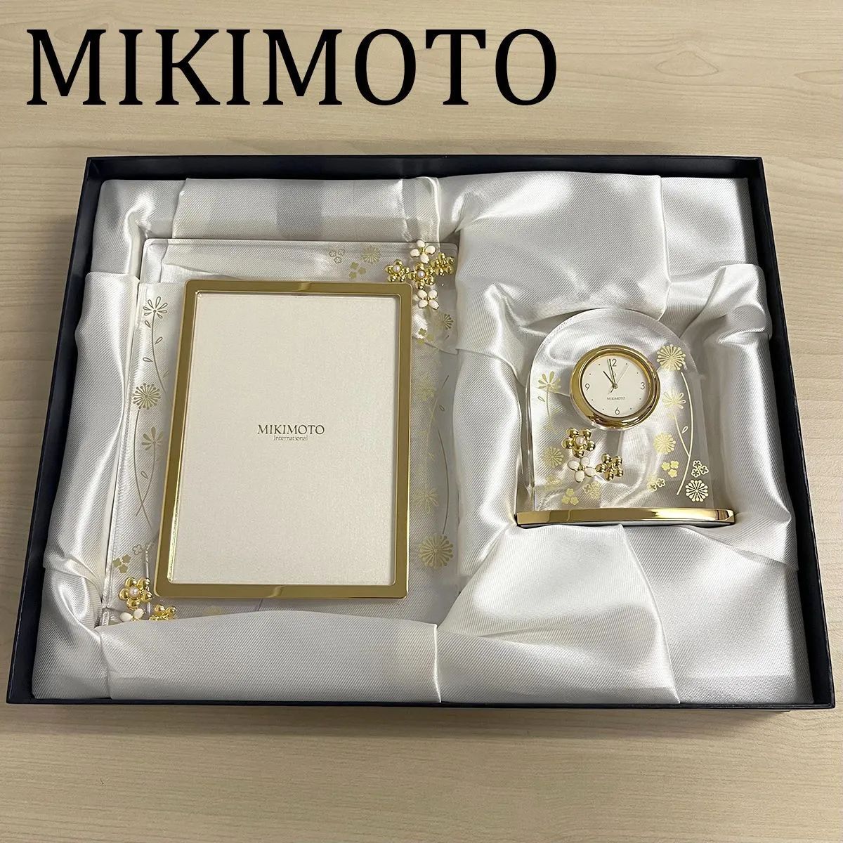 ミキモト 時計、フォトフレーム 写真立て MIKIMOTO 置時計 写真立て