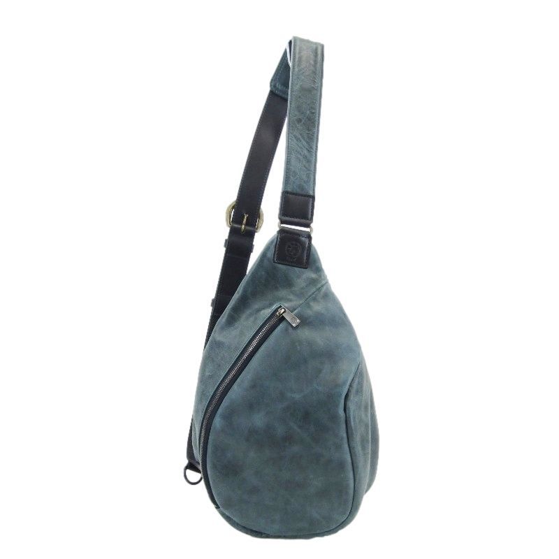 美品 馬車道今井 バシャミチイマイ ボディバッグ ホースレザー 新喜  