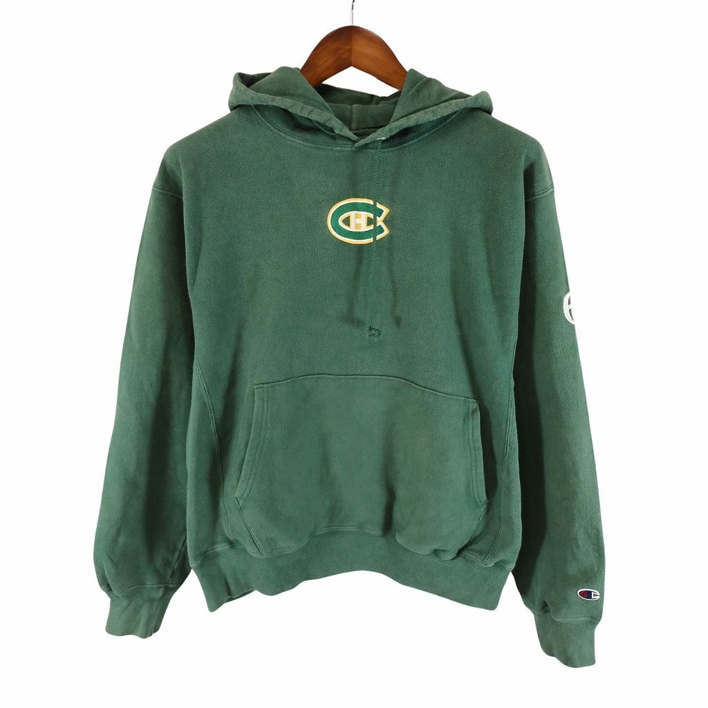 2000年代～ Champion チャンピオン NFL グリーン・ベイパッカーズ パーカー プロチーム アメフト グリーン (メンズ M) 中古 古着 O5383