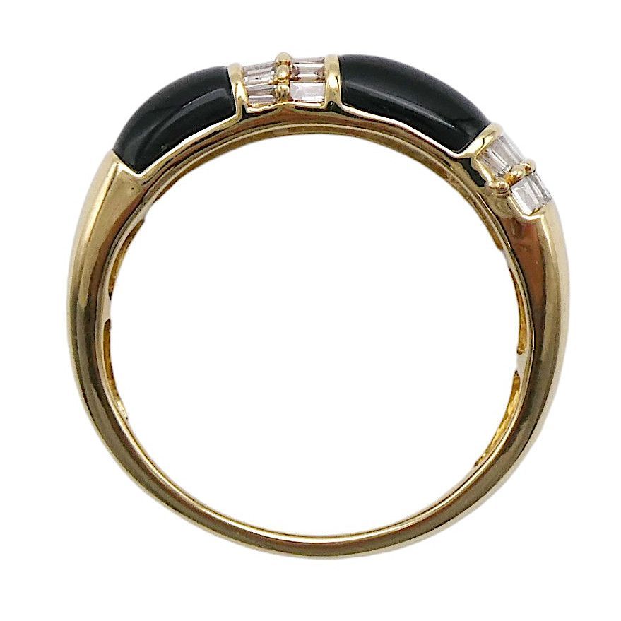 リング GSTV K18 ダイヤモンド0.32ct オニキス シェル 14号 - メルカリ 