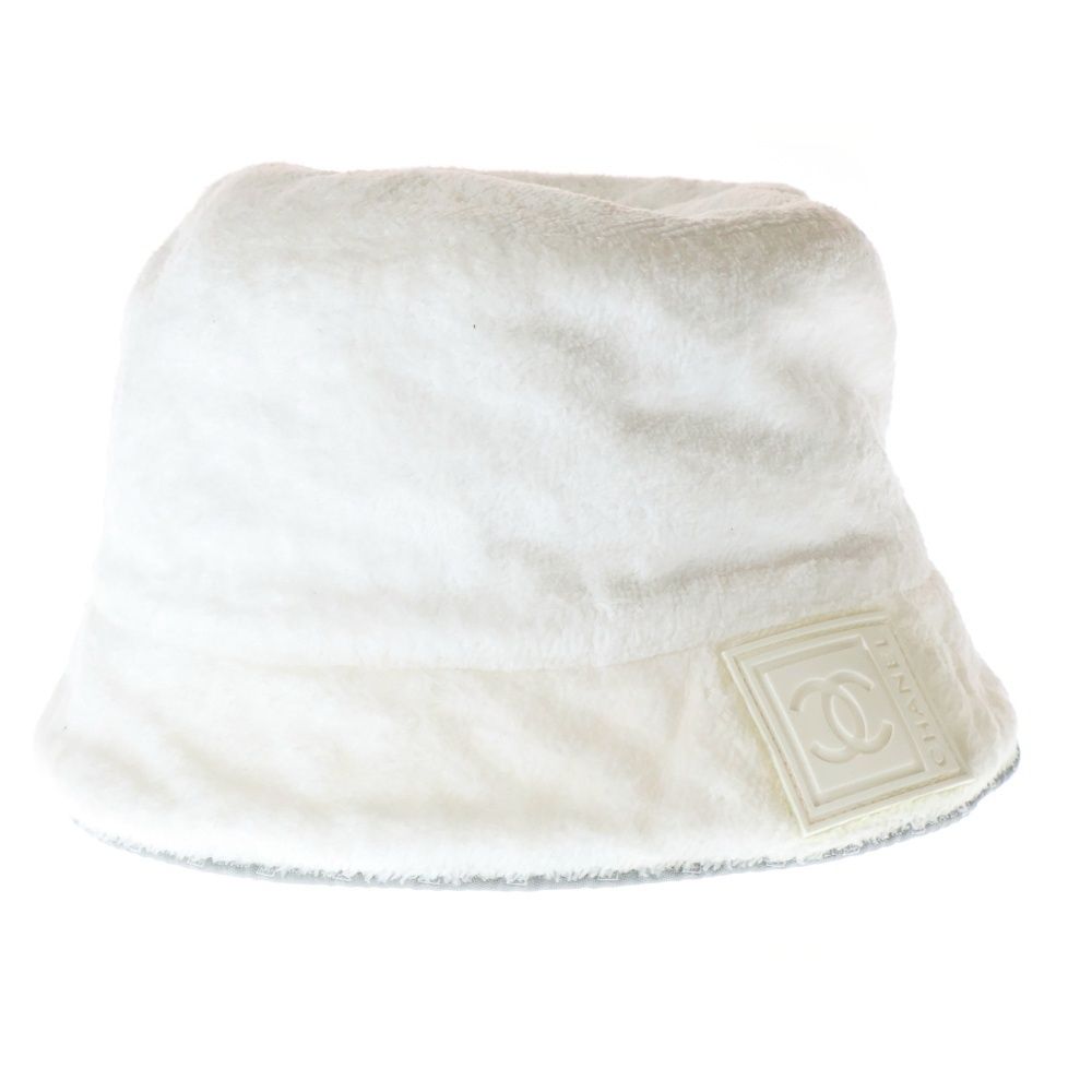 CHANEL シャネル ココマーク パイル地コットンバケットハット 帽子 ホワイト レディース