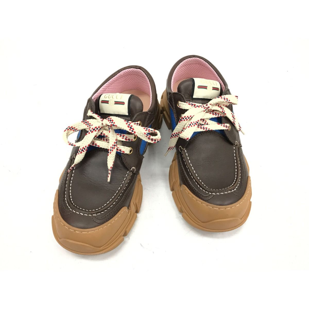 ▽▽GUCCI グッチ ローカットスニーカー BOATREK 576048 ブラウン 