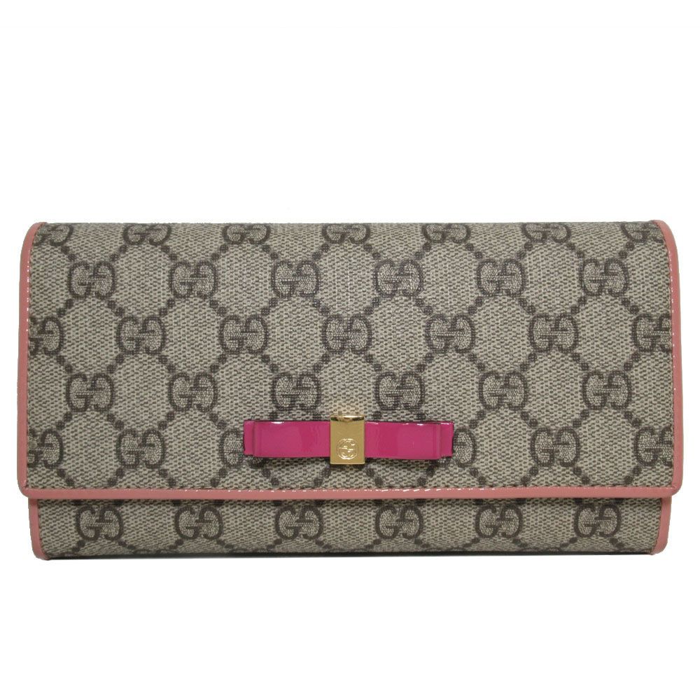 グッチ 長財布 GUCCI 388679 GG柄 リボン インターロッキング