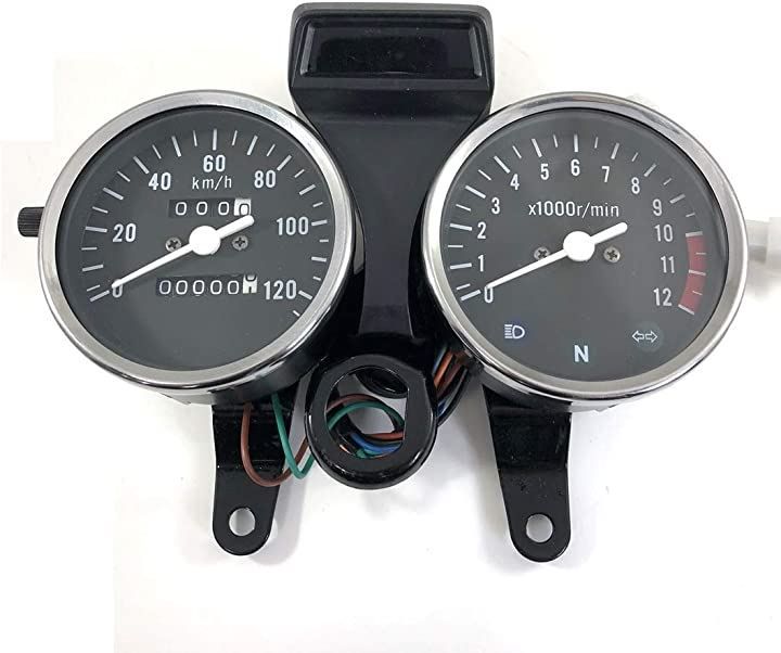 CustomDivine スズキ 用 メーター ユニット GN125 スピード タコメーター 機械式 速度計 アセンブリ 回転計 社外品( ブラックパネル)
