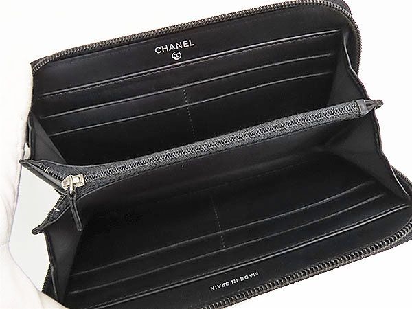 【美品】CHANEL シャネル 長財布 キャビアスキン ココマーク ブラック 黒 CHANEL - CHANEL シャネル ココマーク キャビアスキン