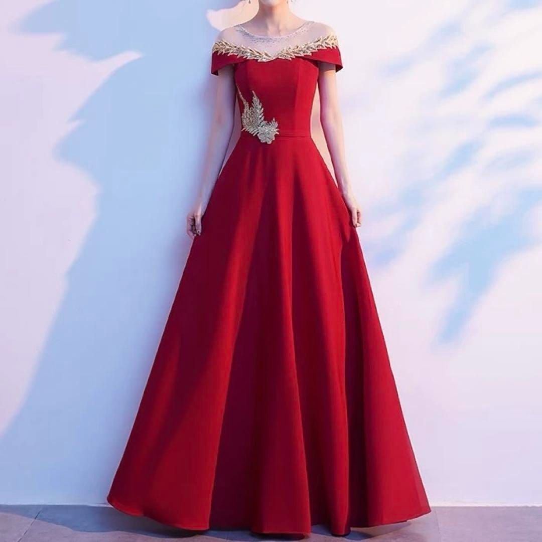 お花のデザインがオシャレで可愛い  イブニングドレス♩.• 新品未使用 レディースファッション お花のデザインが可愛い