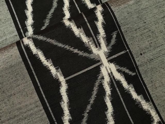 平和屋着物▽上質な紬 単衣 麻の葉文様 正絹 逸品 未使用 DAAV9741sf