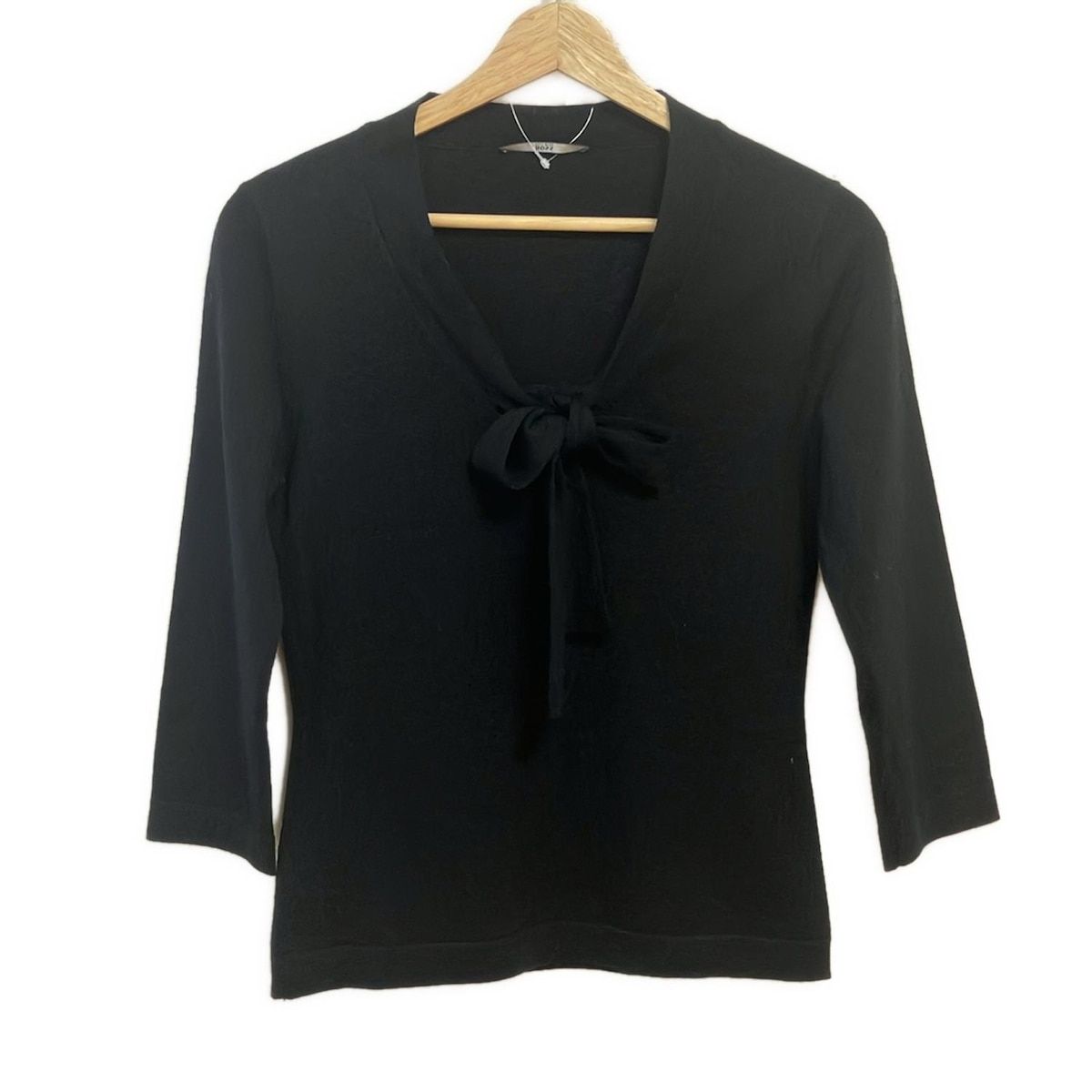 HUGOBOSS ヒューゴボス 七分袖セーター サイズS レディース - 黒