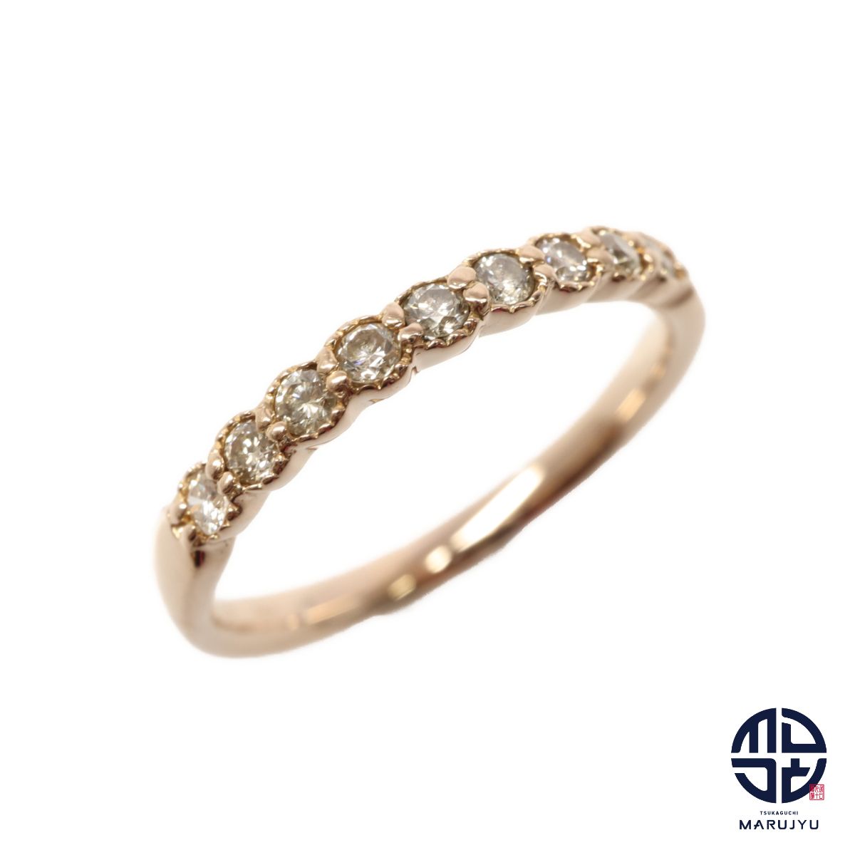 canal4℃ ハーフエタニティK18PG ダイヤリング Canal4℃ カナルヨンドシー K18PG 18Kピンクゴールド ハーフエタニティ