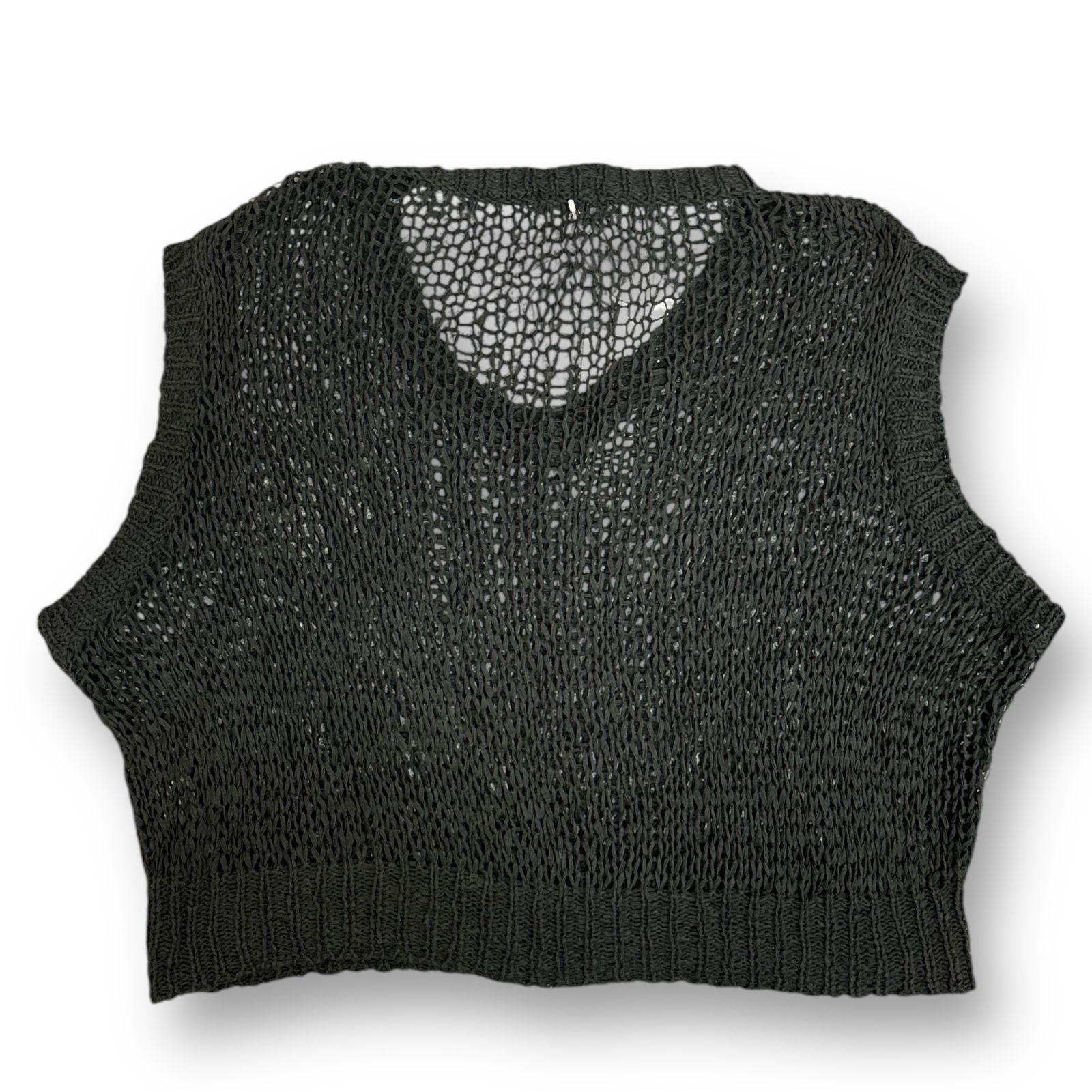 LAD MUSICIAN 22SS TAPE YARN KNIT BIG VEST テープヤーン ニット ビッグベスト ラッドミュージシャン  2122-032 ブラック 44 77200A3|mercariメルカリ官方指定廠商|Bibian比比昂代買代購