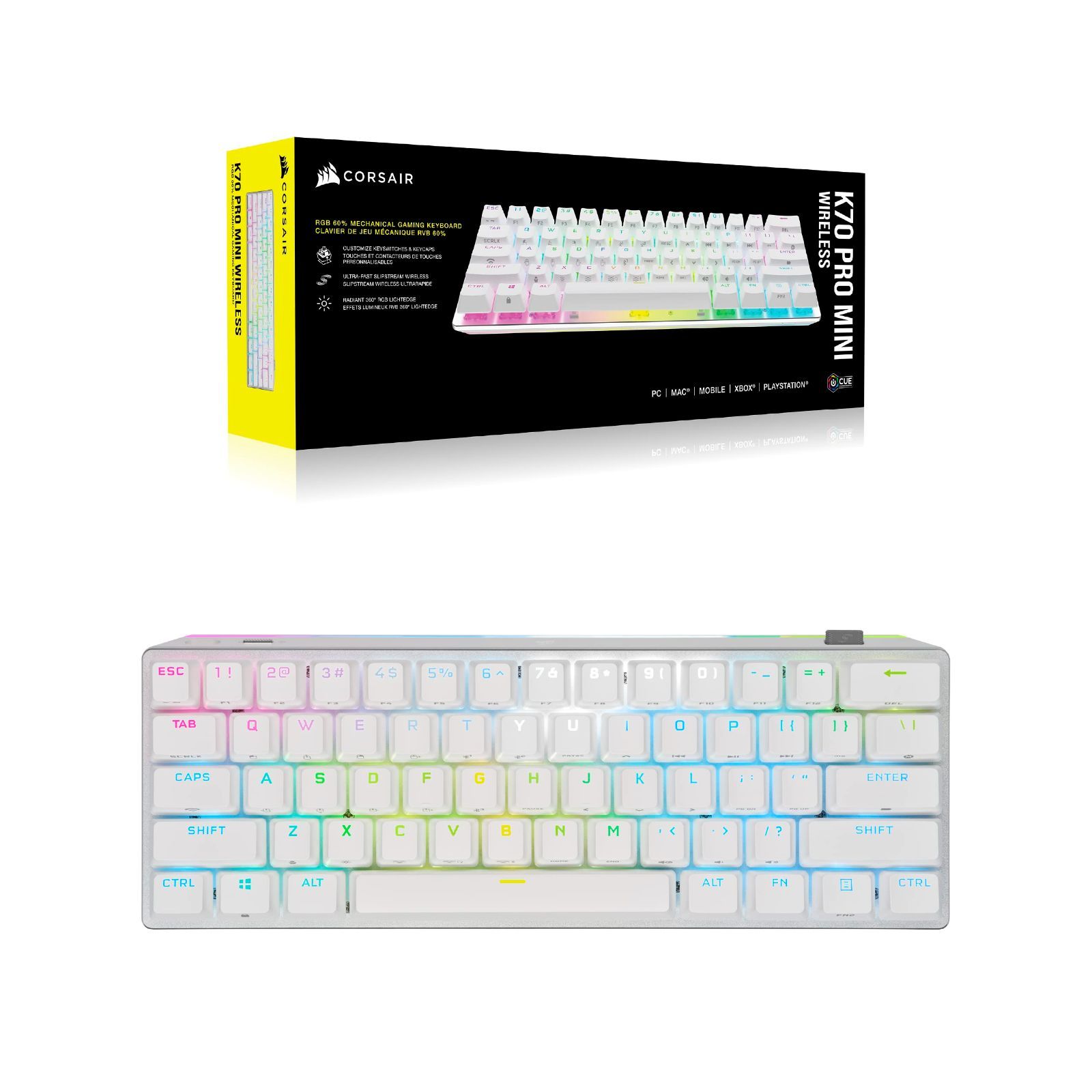 特価商品】PRO MINI K70 RGB 60% ワイヤレスゲーミングキーボード USB