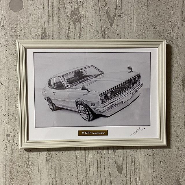 NISSAN ブルーバードU1800SSS 【鉛筆画】名車 旧車 オールドカー