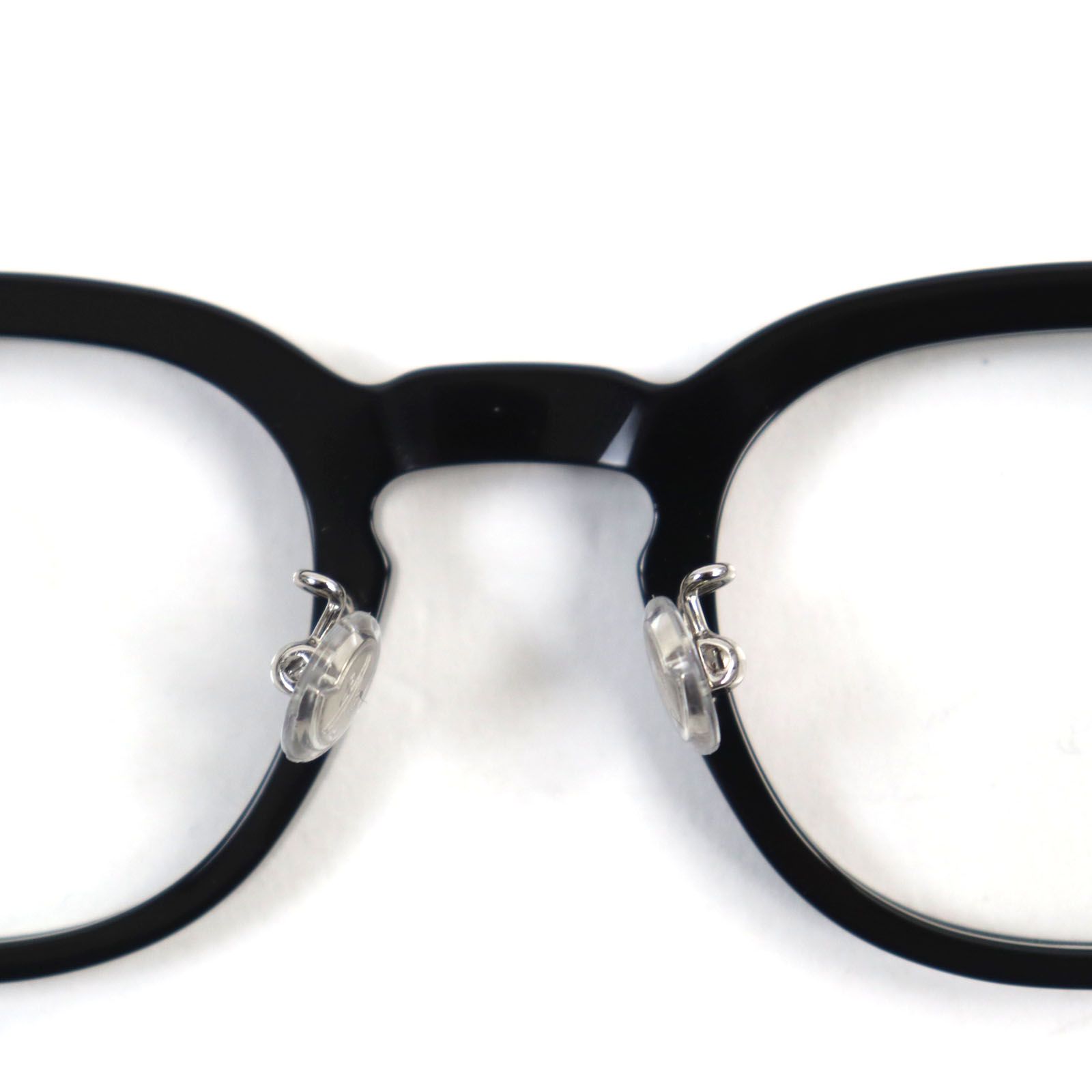 未使用品○MONCLER モンクレール ML 5184-D 001 ロゴ入り ボストンシェイプ フルリム メガネ 眼鏡 アイウェア ブラック ホワイト  46□22 145 デモレンズ イタリア製